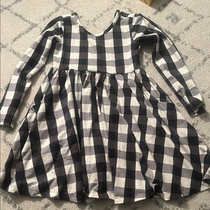 Hanna Andersson Checkered Black and White Kids Dress